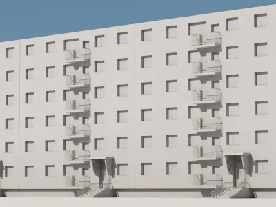 Eastern European Building 016 Low-poly 3D model