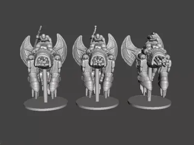 6MM MANDO WARRIORS ON BASILISK SET MINIATURE MODELS SCIFI GAMES 3D print model