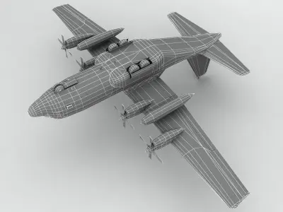 Lockheed C130 Hercules Military Aircraft Low-poly 3D model