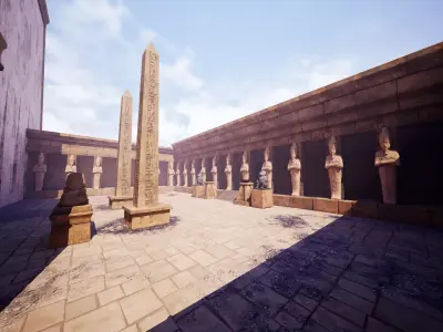 Modular Egyptian Temple Low-poly 3D model