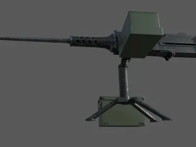 Heavy Machine Gun 3D model Low-poly 3D model
