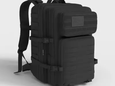 MILITARY TACTICAL BACKPACK Low-poly 3D model