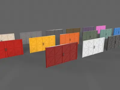 PBR Metal Gate D1 Low-poly 3D model