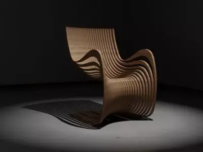 Parametric Wooden Chair Modern Furniture 3D Model 3D model