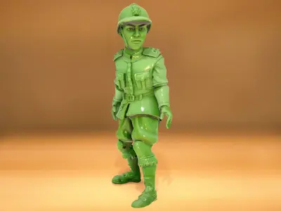 Green Soldier Toy model pack Low-poly 3D model