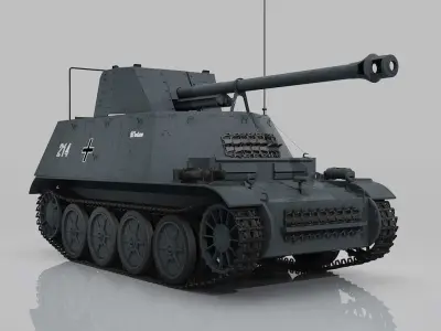 Marder II D Pak36R Sdkfz 132 Early Version 3D model