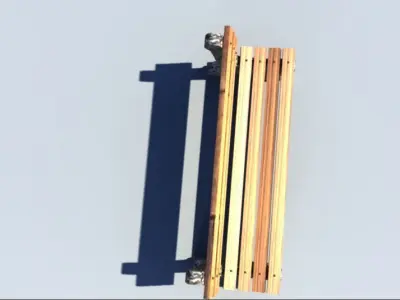 3D park Bench Low-poly 3D model