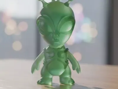 Alien Head Keychain 3D Print Model 3D print model