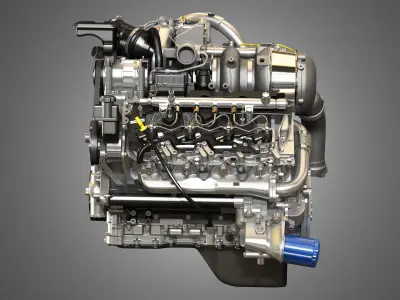 L5P Engine - V8 Turbo Diesel Engine 3D model