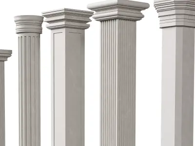 30 Columns And Balusters With Classic Design 3D model