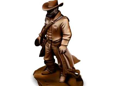 Realistic Wild West Cowboy Figure Low-poly 3D model
