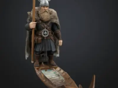 Viking Canoeing 3D print model