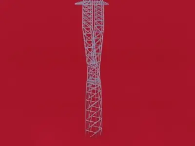 Electric Pylon Medium Size Low-poly 3D model