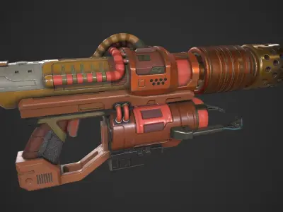 Sci-fi Flamethrower Low-poly 3D model