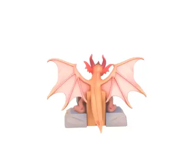 Exquisite 3D Gargoyle Bookend Model with Stone 3D model