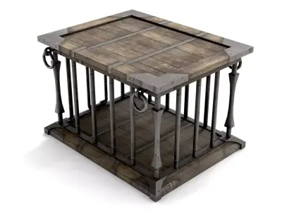 Ancient Wooden Cage Low-poly 3D model