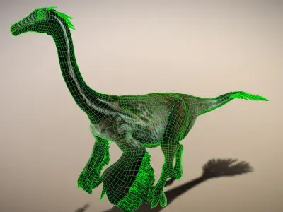Gallimimus The Ostrich Mimic of the Cretaceous Low-poly 3D model