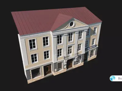 Old Riga Building 3D model Low-poly 3D model Low-poly 3D model
