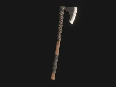 Viking Medieval War Axe - Game ready weapon Low-poly 3D model
