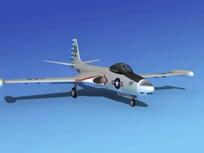 McDonnell F2H4 Banshee V11 3D model