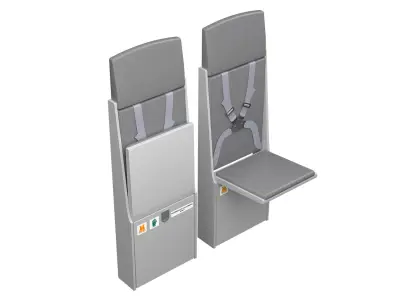 flight attendant chair 3D model