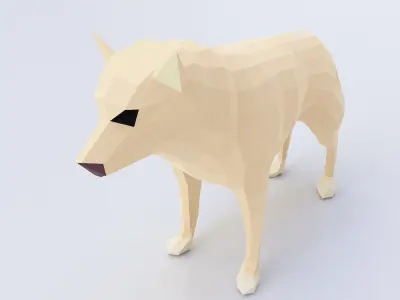 Dog 3d model polygonal Low-poly 3D model