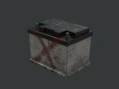 Car Battery - Dirty Graffitied Low-poly 3D model