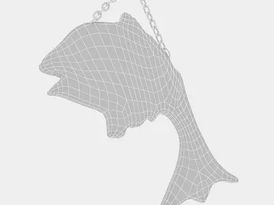 fishing sign 03 Low-poly 3D model