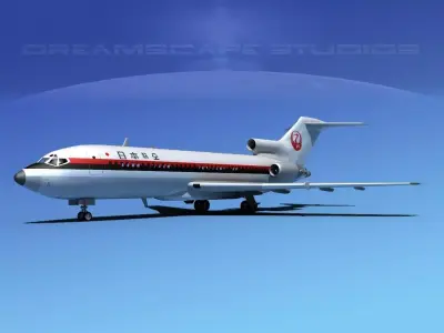 Boeing 727-100 Japan Airlines 2 3D model