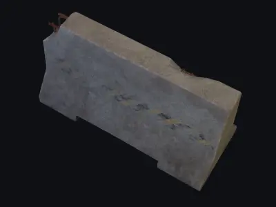 Roadblock concrete block Free low-poly 3D model