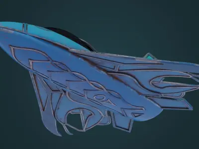 Rusty Space Plane Low-poly 3D model