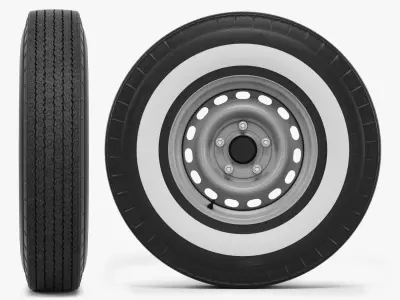 Steel Wheel Tire American Classic 3D model