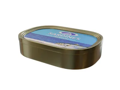 Canned meats and poultry Canned Sardines Low-poly 3D model
