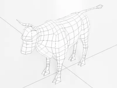 Cow 3d model polygonal bull Low-poly 3D model
