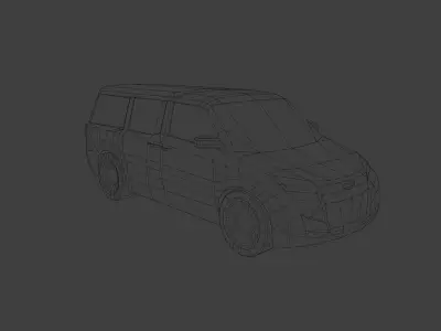 Low Poly Modern Generic Passenger Van Low-poly 3D model