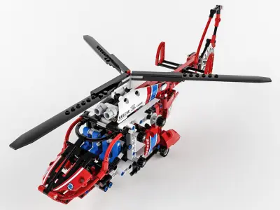Lego Technic Rescue Helicopter 3D model