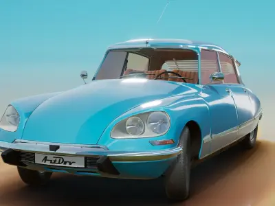 Citroen DS Low-poly 3D model