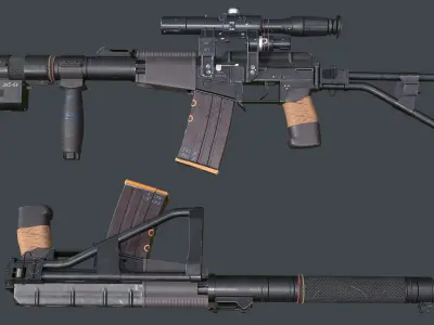 AS VAL Low-poly 3D model