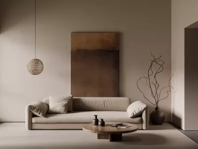 Wabi-sabi livingroom Free 3D model