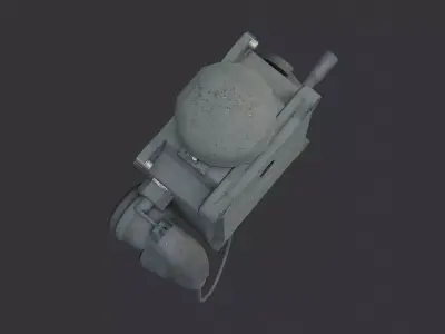 Vintage Field Phone Box with Handset Low-poly 3D model