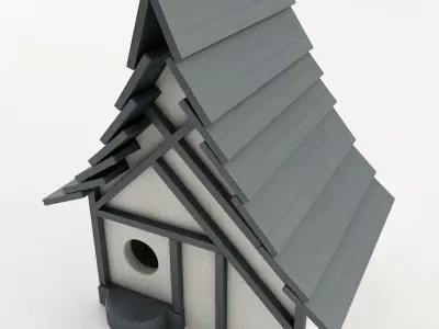 Birdhouse with roof 3D model