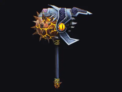 Hammer Morgenstern Metal Sledgehammer Breaker Mallet Maul Mace Low-poly 3D model