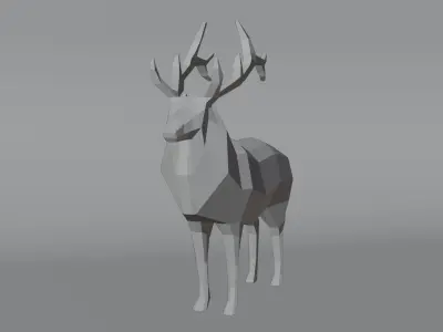 Deer low-poly game-ready polygonal Low-poly 3D model