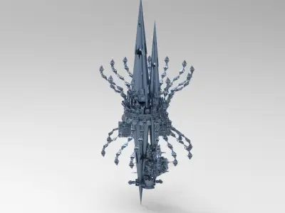 Jelly Fish Sci fi array 10 Low-poly 3D model