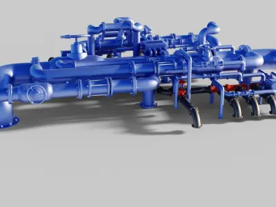 Industrial Pipes 3D model