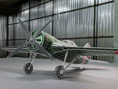 Plane toy airplane in hangar Free low-poly 3D model