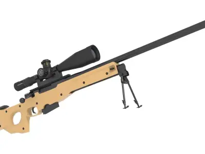 AWP AWM Sniper rifle 3D model LOW POLY Low-poly 3D model