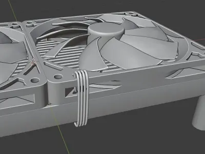 Radiator with fans Free 3D model