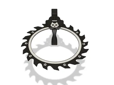 Cyberpunk Techwear ChainSaw Halo 3D STL File 3D print model