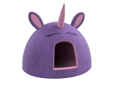 Unicorn Meow Hut Cat Hut Cat Tent Cozy Purple 3D model